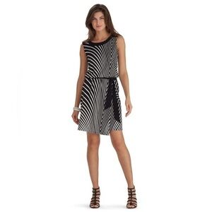 White House Black Market Geometric Stripe Blouson
Dress Size XXS Belted